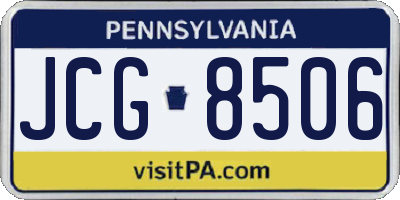 PA license plate JCG8506