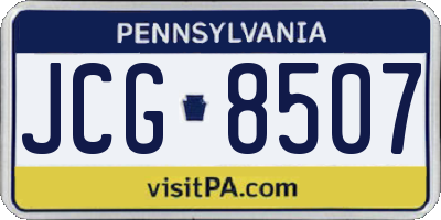 PA license plate JCG8507