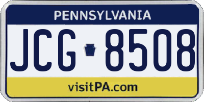 PA license plate JCG8508