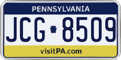 PA license plate JCG8509