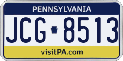 PA license plate JCG8513