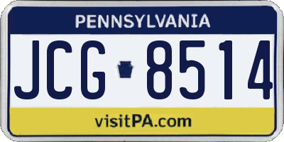 PA license plate JCG8514