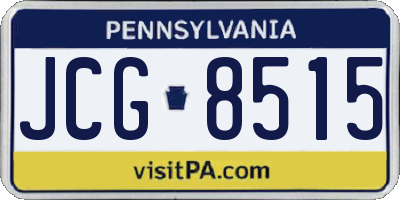 PA license plate JCG8515