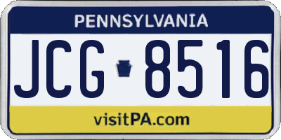 PA license plate JCG8516