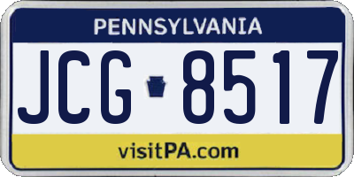 PA license plate JCG8517