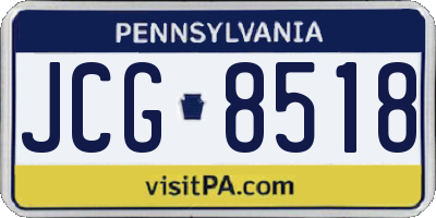 PA license plate JCG8518