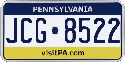 PA license plate JCG8522