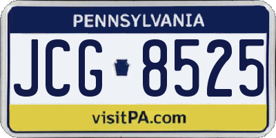 PA license plate JCG8525