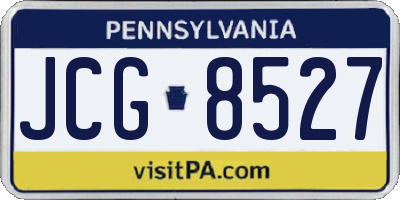 PA license plate JCG8527