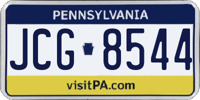 PA license plate JCG8544