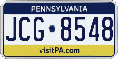 PA license plate JCG8548