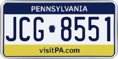 PA license plate JCG8551