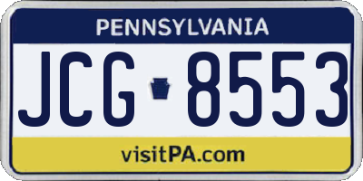 PA license plate JCG8553