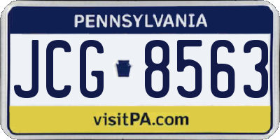 PA license plate JCG8563