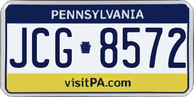 PA license plate JCG8572