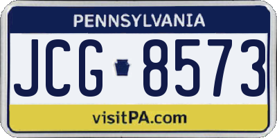 PA license plate JCG8573