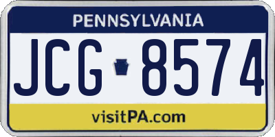 PA license plate JCG8574