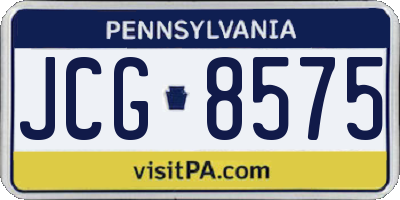 PA license plate JCG8575