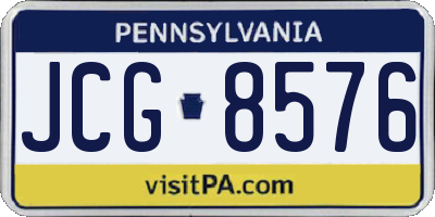 PA license plate JCG8576