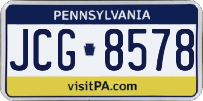 PA license plate JCG8578