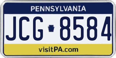 PA license plate JCG8584