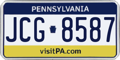 PA license plate JCG8587