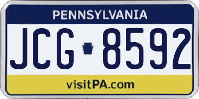 PA license plate JCG8592