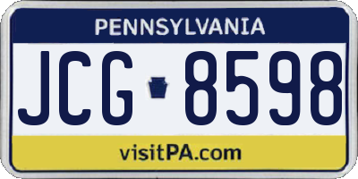 PA license plate JCG8598