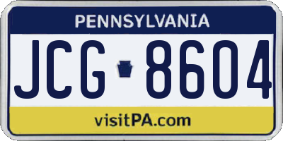 PA license plate JCG8604