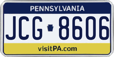 PA license plate JCG8606