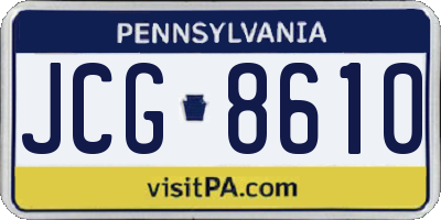 PA license plate JCG8610