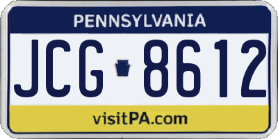 PA license plate JCG8612