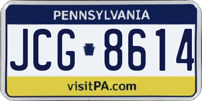 PA license plate JCG8614