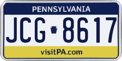 PA license plate JCG8617