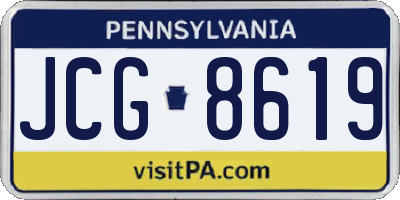 PA license plate JCG8619