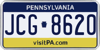 PA license plate JCG8620