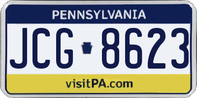 PA license plate JCG8623
