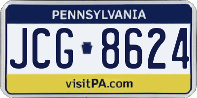 PA license plate JCG8624