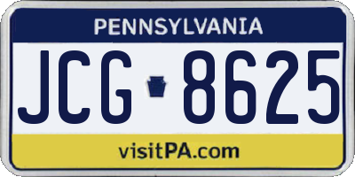PA license plate JCG8625