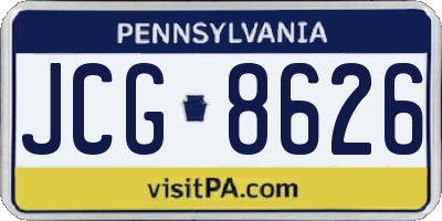 PA license plate JCG8626