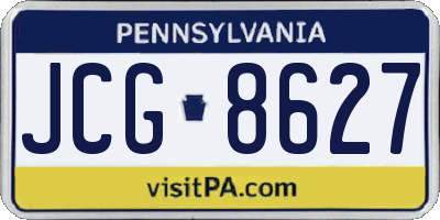 PA license plate JCG8627