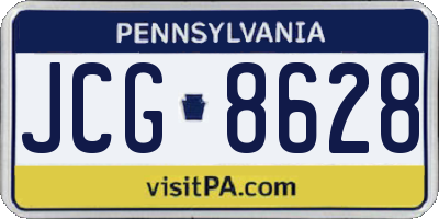 PA license plate JCG8628