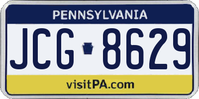 PA license plate JCG8629