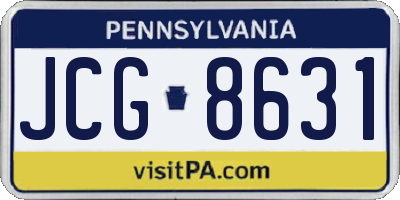 PA license plate JCG8631