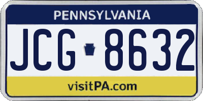 PA license plate JCG8632