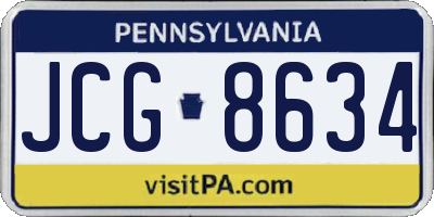 PA license plate JCG8634