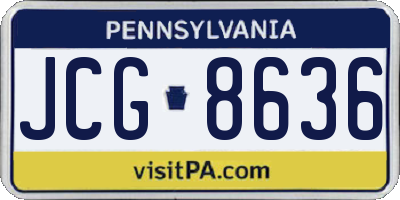 PA license plate JCG8636