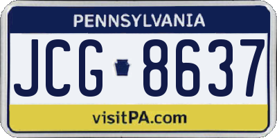 PA license plate JCG8637