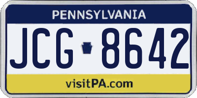 PA license plate JCG8642