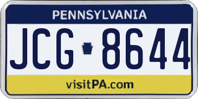 PA license plate JCG8644
